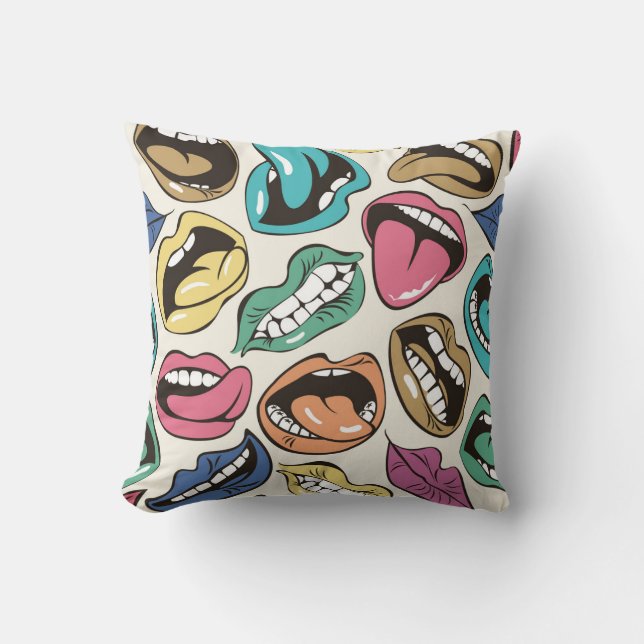  seamless pattern with coloured lips with differen cushion (Front)
