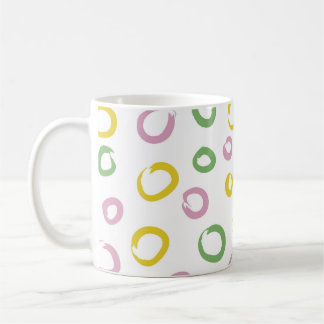 Seamless pattern with colourful circles,  pink,  g coffee mug