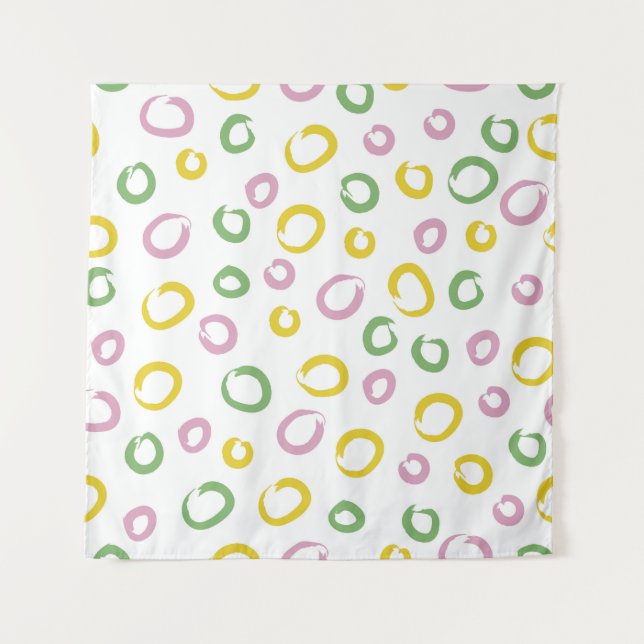 Seamless pattern with colourful circles,  pink,  g tapestry (Front)