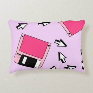 Seamless pattern with colourful floppy disc in vap decorative cushion