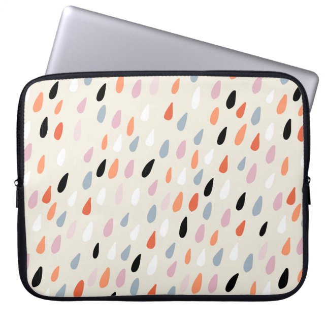 Seamless pattern with colourful hand drawdrops sta laptop sleeve (Front)