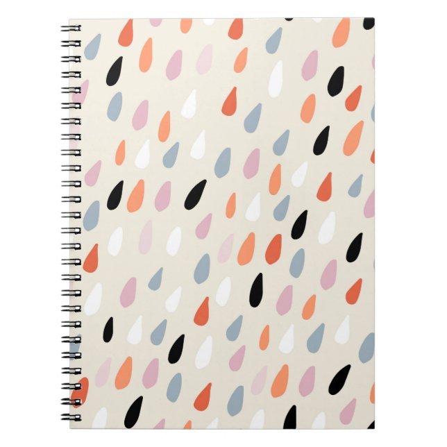 Seamless pattern with colourful hand drawdrops sta notebook (Front)