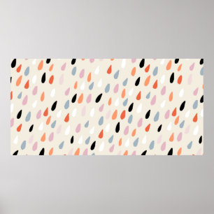 Seamless pattern with colourful hand drawdrops sta poster