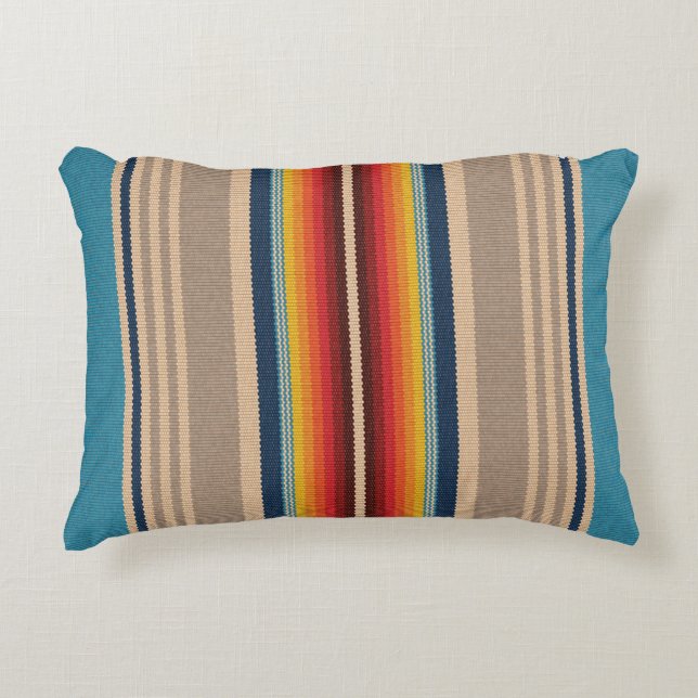 Seamless pattern with colourful serape stripes decorative cushion (Front)