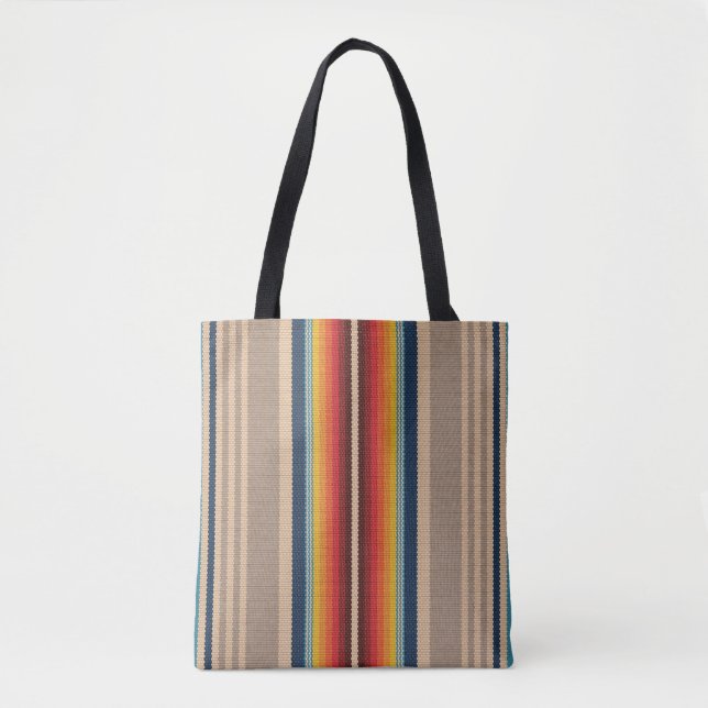 Seamless pattern with colourful serape stripes tote bag (Front)