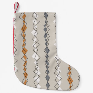Seamless pattern with colourful stripes small christmas stocking