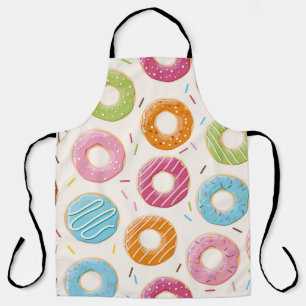 Seamless pattern with colourful tasty glossy dough apron