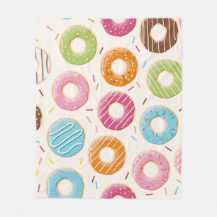 Seamless pattern with colourful tasty glossy dough fleece blanket