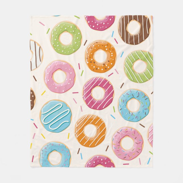Seamless pattern with colourful tasty glossy dough fleece blanket (Front)