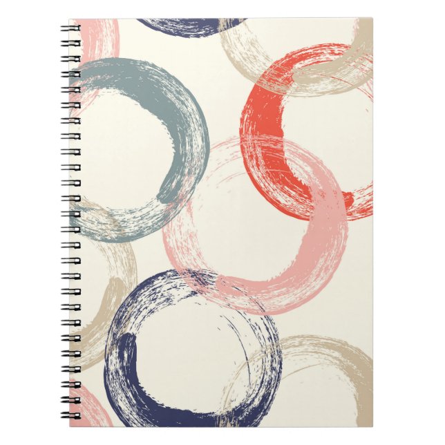 Seamless pattern with colourful watercolor circles notebook (Front)