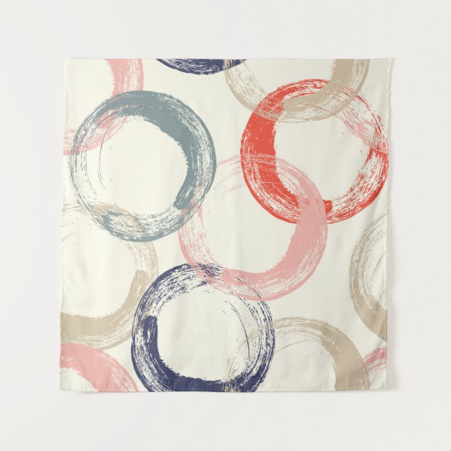 Seamless pattern with colourful watercolor circles tapestry (Front)