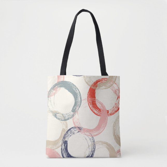 Seamless pattern with colourful watercolor circles tote bag (Front)
