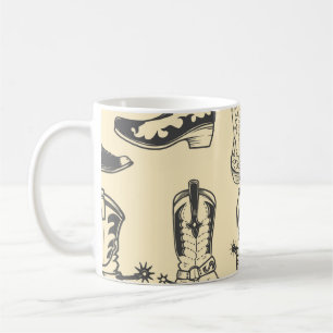 Seamless pattern with cowboy boots. cowboy,cowgirl coffee mug