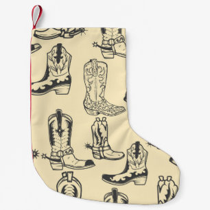 Seamless pattern with cowboy boots. cowboy,cowgirl small christmas stocking