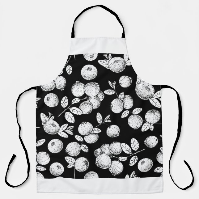 Seamless pattern with cranberry. Hand drawn sketch Apron (Front)