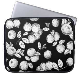 Seamless pattern with cranberry. Hand drawn sketch Laptop Sleeve