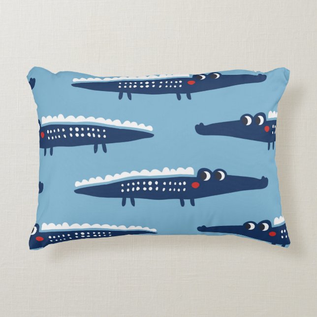 Seamless pattern with crocodiles decorative cushion (Front)