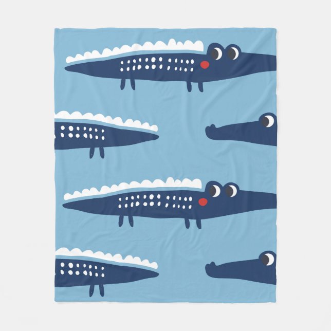 Seamless pattern with crocodiles fleece blanket (Front)