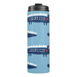 Seamless pattern with crocodiles thermal tumbler