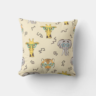 Seamless pattern with cute african animals: giraff cushion