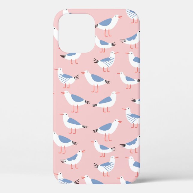 Seamless pattern with cute cartoon seagulls Case-Mate iPhone case (Back)