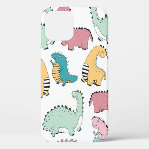 seamless pattern with cute colored, bright, pink,  iPhone 12 case