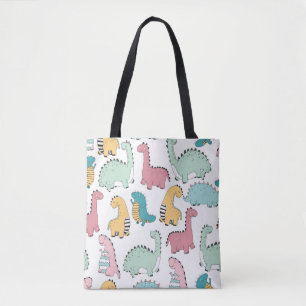seamless pattern with cute colored, bright, pink,  tote bag