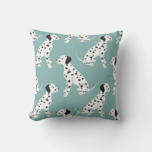 Seamless pattern with cute dalmatian cushion