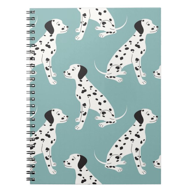 Seamless pattern with cute dalmatian notebook (Front)