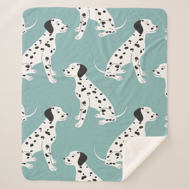 Seamless pattern with cute dalmatian sherpa blanket (Front)