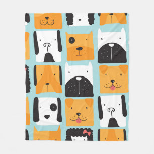 Seamless pattern with cute dogs. fleece blanket