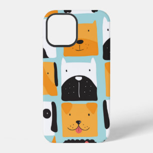 Seamless pattern with cute dogs. iPhone 12 case