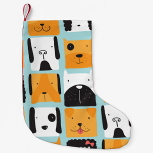 Seamless pattern with cute dogs.  small christmas stocking
