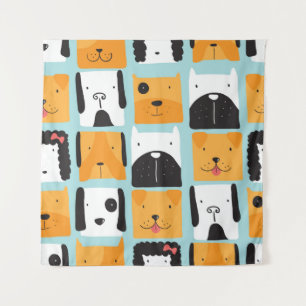 Seamless pattern with cute dogs. tapestry