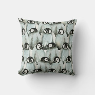 Seamless pattern with cute penguins cushion