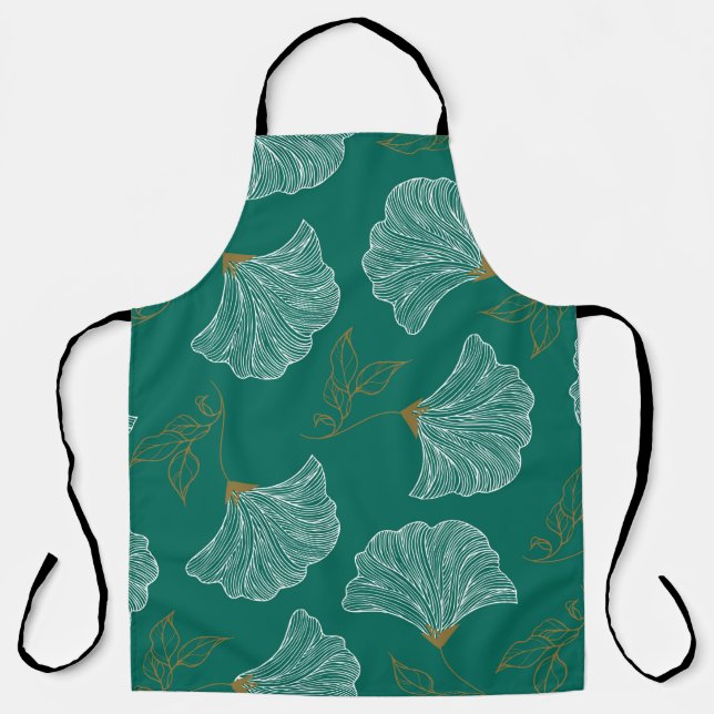 Seamless pattern with decorative flowers apron (Front)