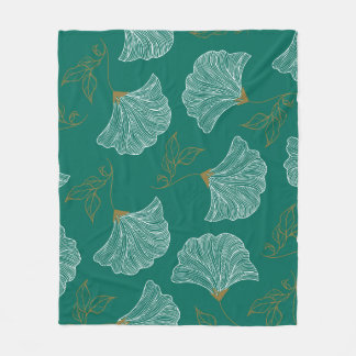 Seamless pattern with decorative flowers fleece blanket