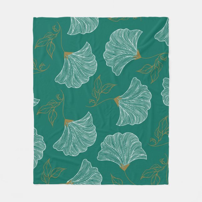 Seamless pattern with decorative flowers fleece blanket (Front)