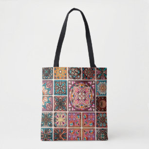 Seamless pattern with decorative mandalas. Vintage Tote Bag