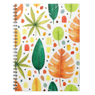 Seamless pattern with decorative tropical plants.  notebook