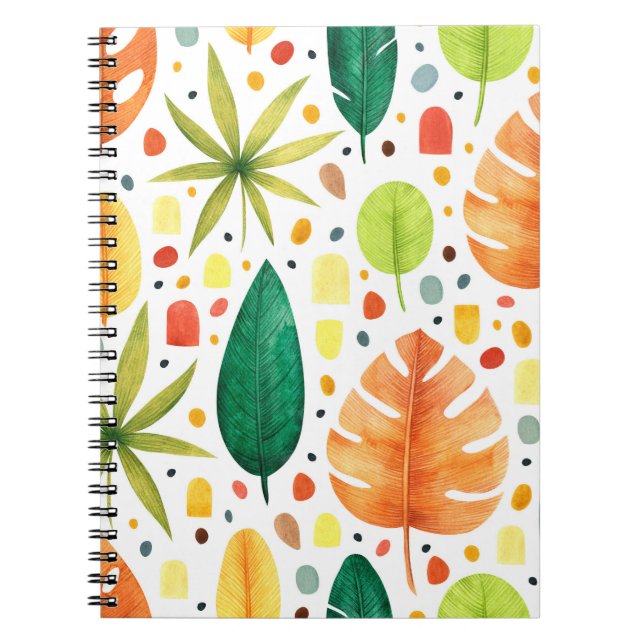 Seamless pattern with decorative tropical plants.  notebook (Front)