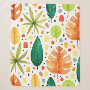 Seamless pattern with decorative tropical plants. sherpa blanket