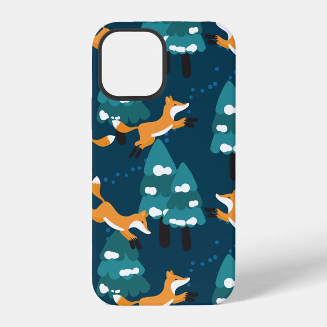 Seamless pattern with different cute foxes. iPhone case (Back)