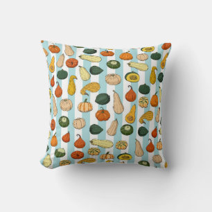 Seamless pattern with different hand drawn squashe cushion