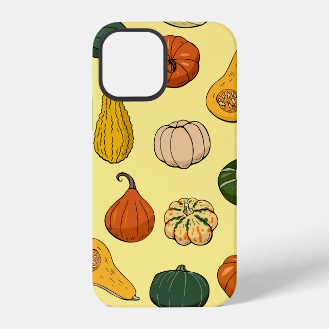 Seamless pattern with different hand drawn squashe iPhone case (Back)
