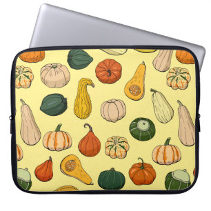 Seamless pattern with different hand drawn squashe laptop sleeve