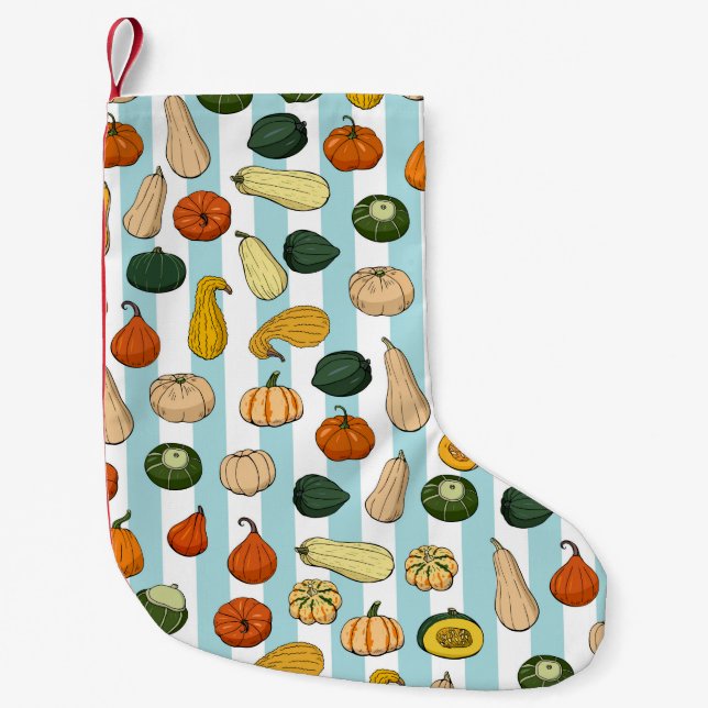 Seamless pattern with different hand drawn squashe small christmas stocking (Front)