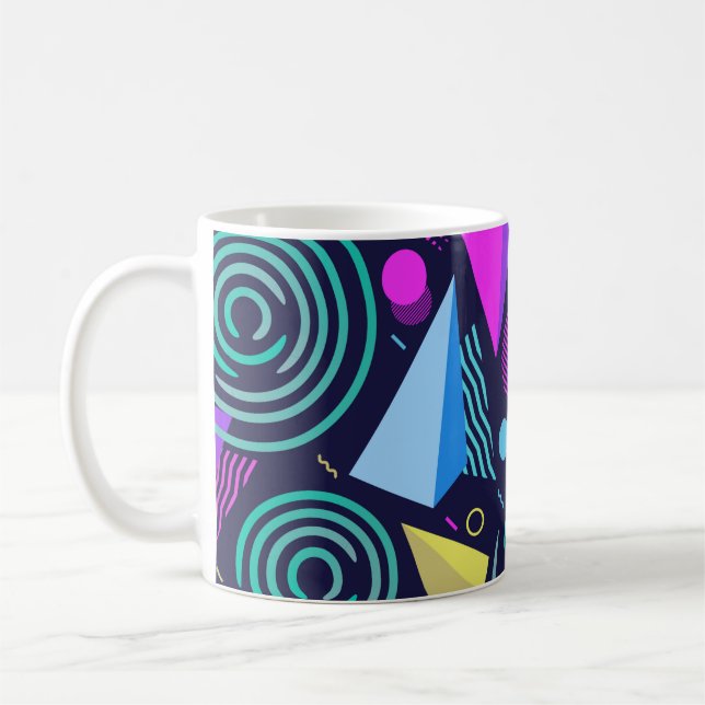 Seamless pattern with different kinds of geometric coffee mug (Left)