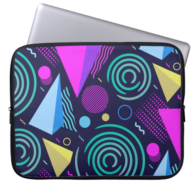 Seamless pattern with different kinds of geometric laptop sleeve (Front)
