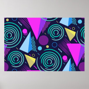 Seamless pattern with different kinds of geometric poster